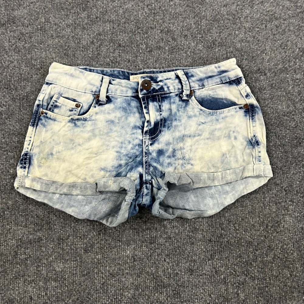 Cotton On Denim Shorts Womens Size 6 Blue Acid Wash Cuffed Stretch Casual Summer